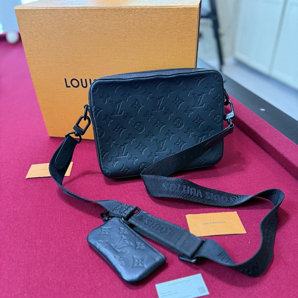 Louis Vuitton Monogram Shadow Calfskin Trio Messenger